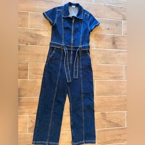Abercrombie Kids Blue Denim jumpsuit with Belted Waist